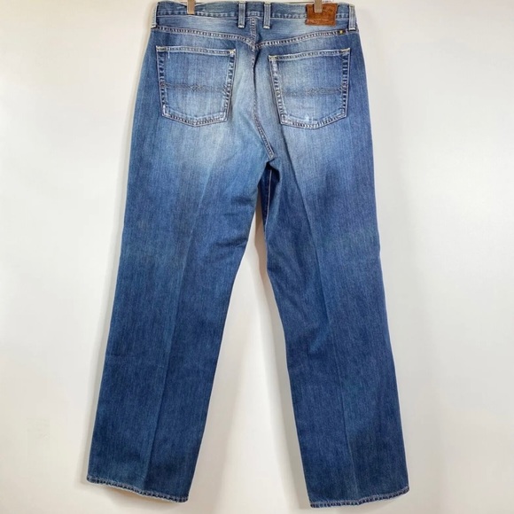 Lucky Brand Mens 181 Jean 36x32 Med Wash Relaxed Straight Distressed 100% Cotton - Picture 5 of 15